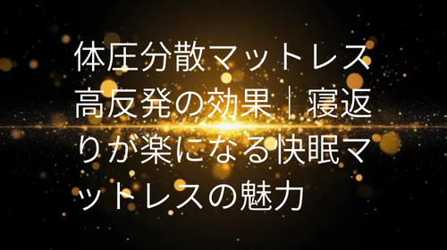 体圧分散マットレス 高反発の効果