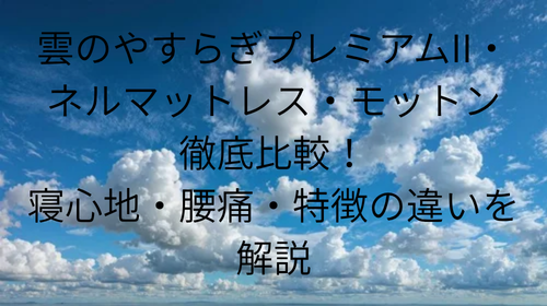 雲のやすらぎプレミアムii ネルマットレス モットン 比較