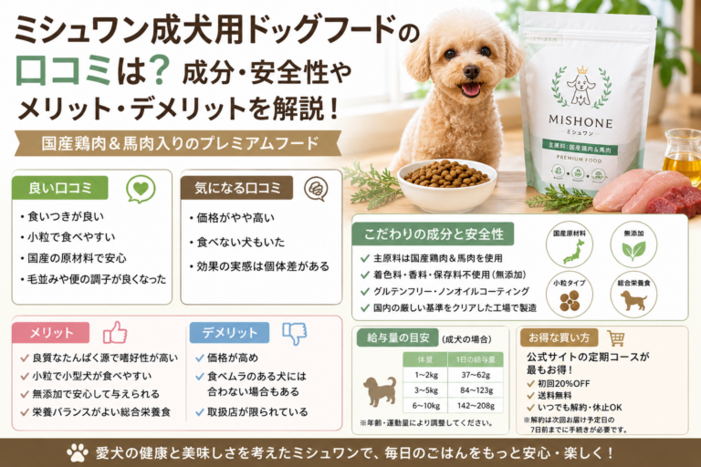 ミシュワン成犬用ドッグフードの口コミ